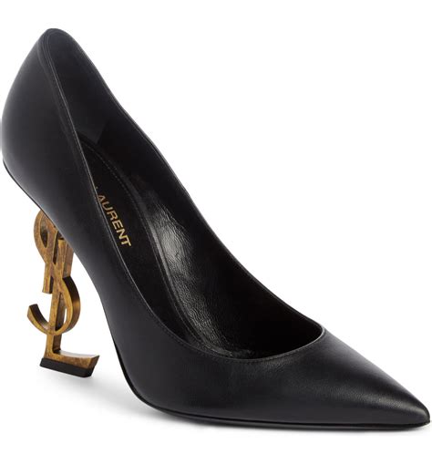 ysl heels black leather|YSL closed toe heels.